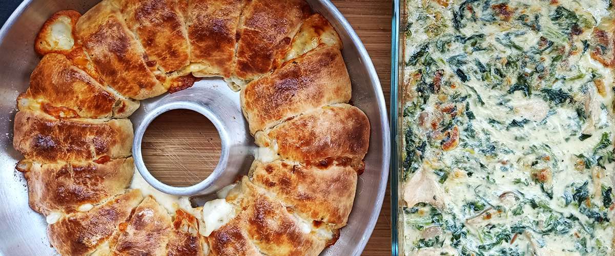مقبّلات رمضانيه: فطائر مع غموس السبانخ والفطر